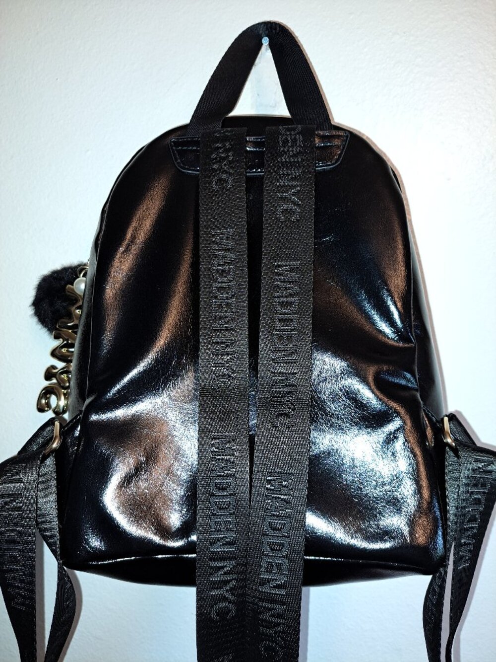 Madden NYC Women's Faux Leather Dome Ring Backpack,Purse &Keychain-Key Charm - Picture 4 of 10